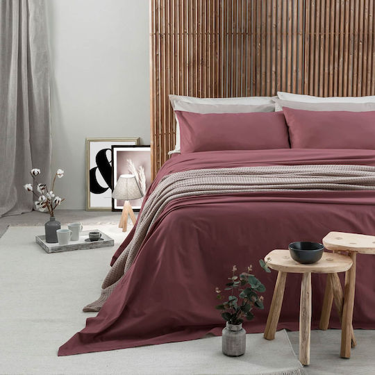 Amo La Casa Sheet Sets King Size with Elastic 240x290cm. Purple 4pcs