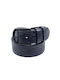 Legend Accessories Men's Leather Wide Belt Blue