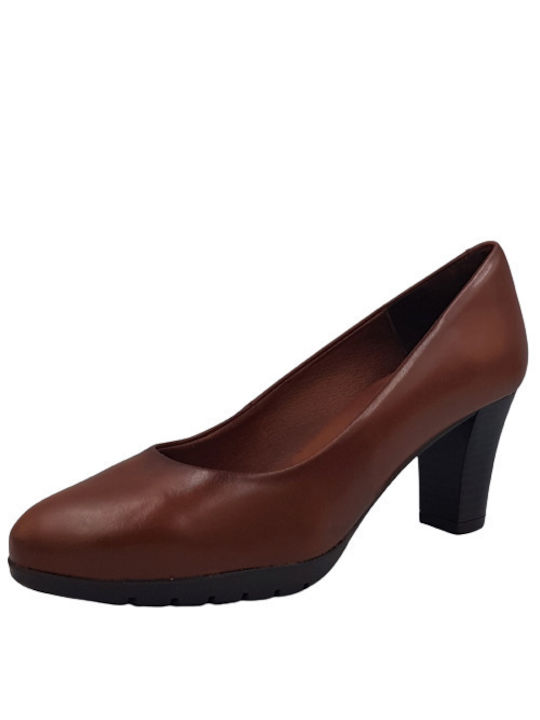 Desiree Shoes Anatomic Leather Brown Heels