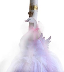 LiebeQueen Christening Candle with Swan Theme