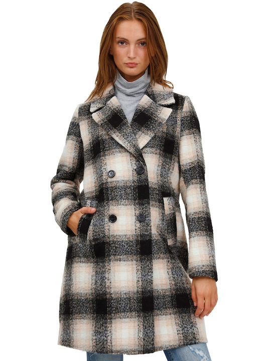 Byoung Women's Midi Coat with Buttons Gray