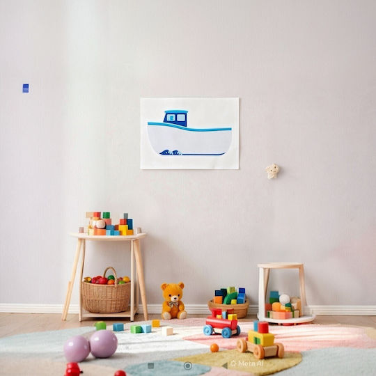 Oxygen Kids Decorative Hanging Blue made of Wood 35x20x20εκ.
