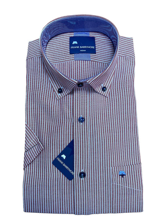 Short-sleeved Shirt Striped Burgundy