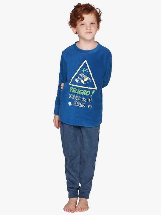 Muydemi Pijama pentru copii De iarnă Fleece Albastru