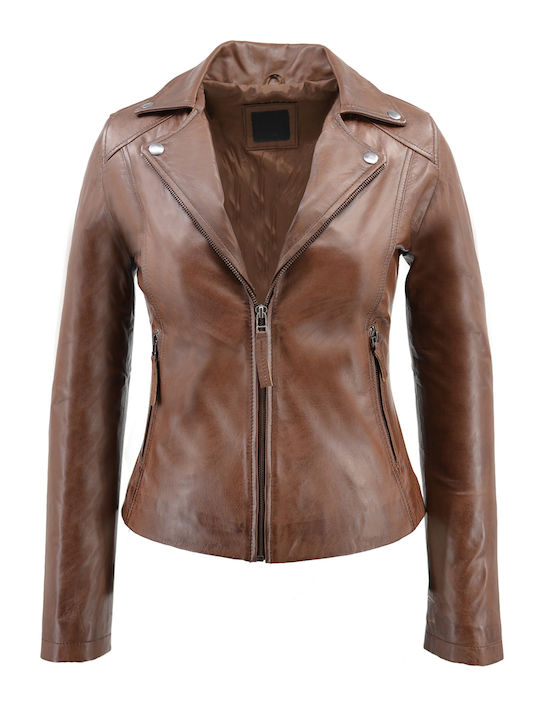 Δερμάτινα 100 Δερμάτινο Γυναικείο Biker Jacket ...