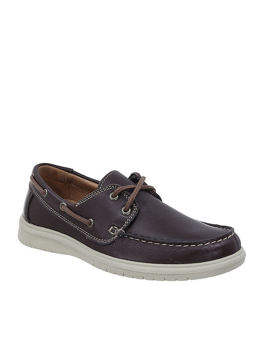 Men's Leather Boat Shoes Brown