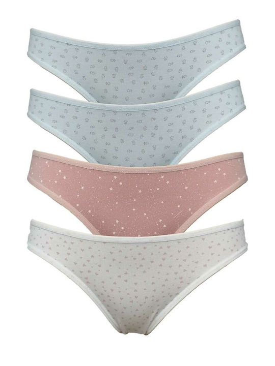 Donella Baumwolle Damen Slip MultiPack Ciel