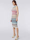Sommer Midi Damenkleid Gestrickt Gestreift
