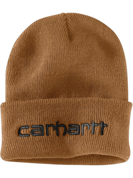 Carhartt Beanie Unisex Σκούφος Πλεκτός σε Καφέ χρώμα