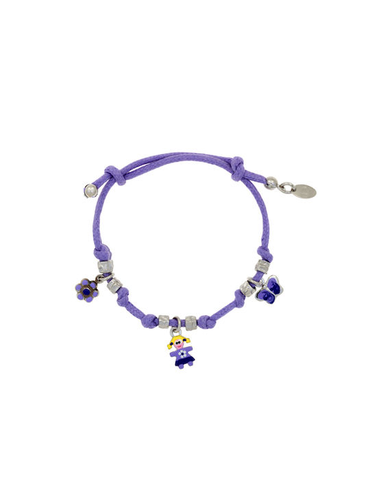 Woofie Kids Silver Macrame Bracelet with Butterfly for Girl