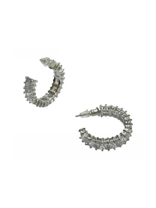 Kostibas Fashion Earrings Hoops with Stones