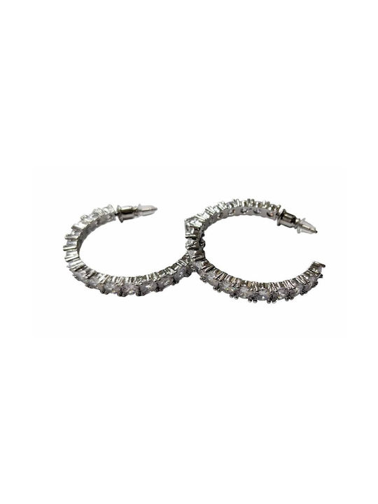 Kostibas Fashion Earrings Hoops with Stones