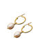 Charmy Earrings Hoops made of Steel Gold Plated with Pearls