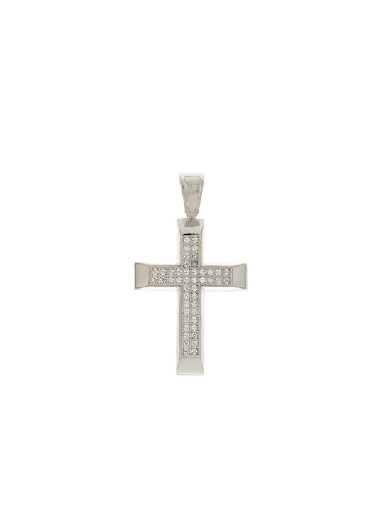 Q-Jewellery Damen Weißgold Kreuz 14K