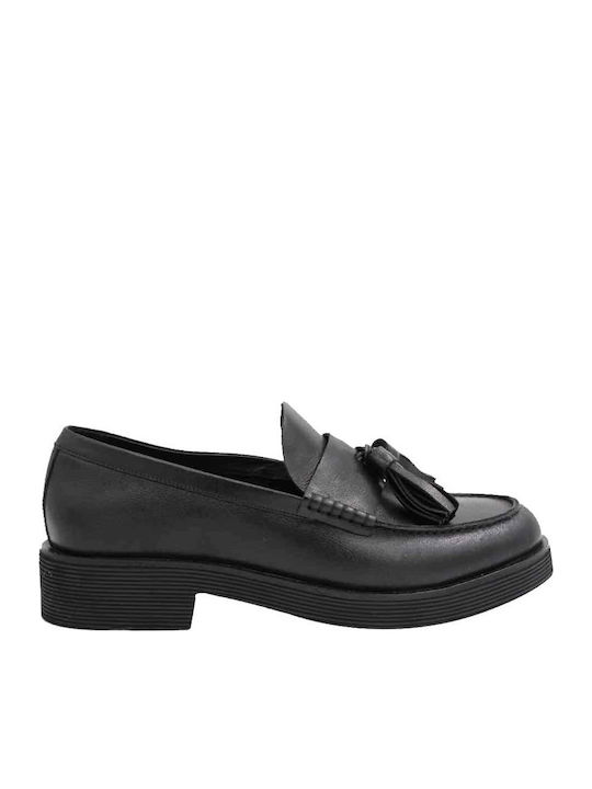 Jeffrey Campbell Δερμάτινα Γυναικεία Μοκασίνια σε Μαύρο Χρώμα