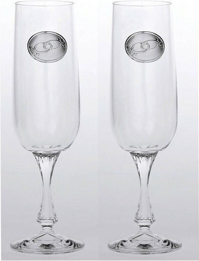 Zivas Champagne Glasses for Wedding made of Glass 2pcs