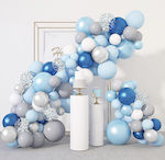 Komposition mit 125 Ballons Latex Blau