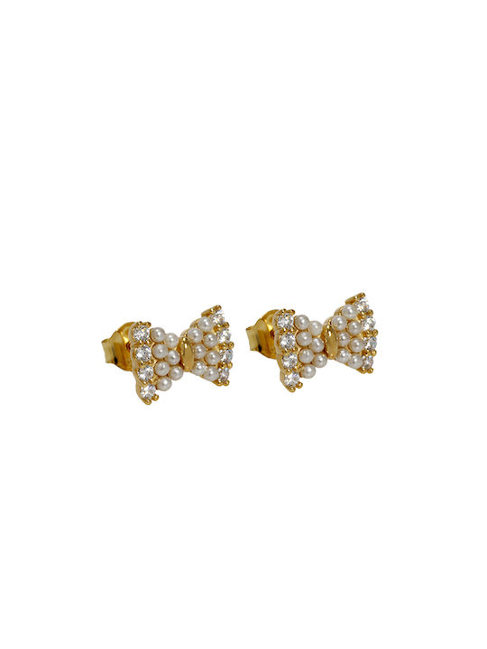 Silverline Earrings made of Silver Gold Plated with Stones & Pearls