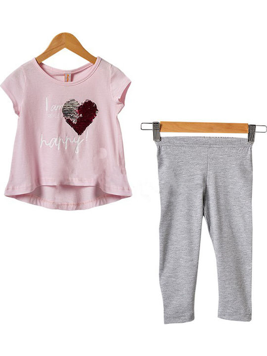 Kinder-Set mit Leggings Sommer 2Stück Rosa