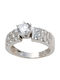 Kontopoulos Single Stone from White Gold 14K