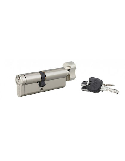 Thirard Lock Cylinder Security 90mm (40-50) with Knob and 3 Keys Silver