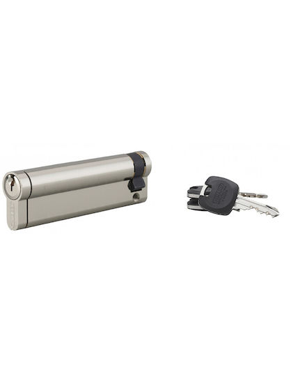Thirard Lock Cylinder Security Half 100mm with 3 Keys Silver