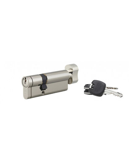Thirard Zylinderschloss Sicherheits 80mm (50-30) mit Knauf und 3 Schlüssel Silber