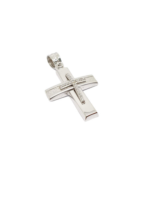 Mentzos Weißgold Kreuz 14K