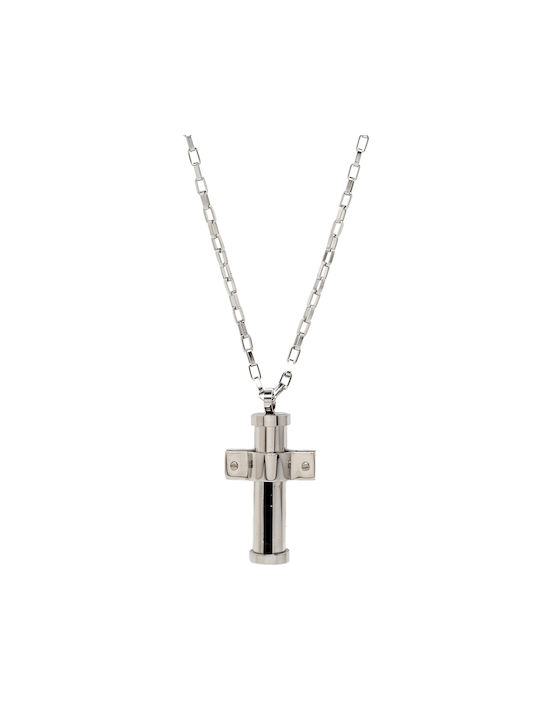 Silverline Herren Kreuz aus Stahl mit Kette