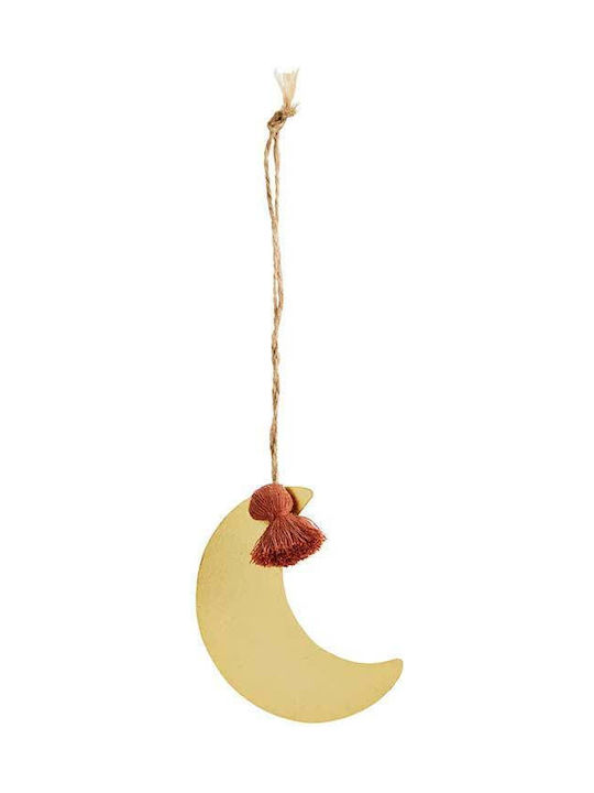 Madam Stoltz Christmas Metallic Moon Ornament Gold 7.5cm