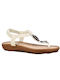 Amarpies Women's Flat Sandals Anatomic in White Color