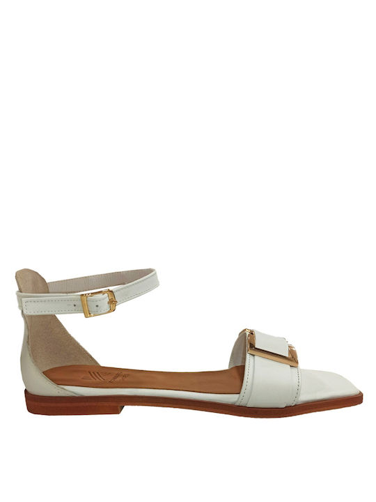 koniaris Leather Women's Sandals White