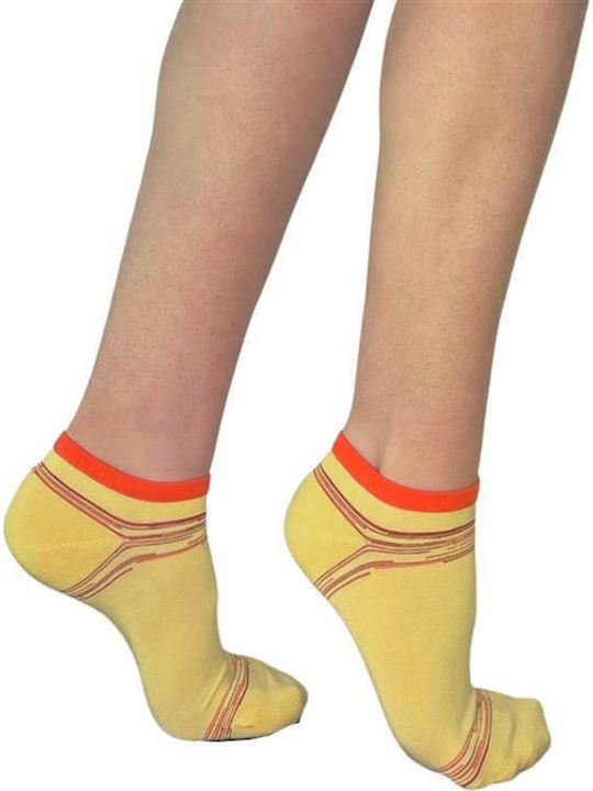Inizio Damen Einfarbige Socken Gelb 1Pack