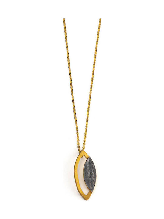 George Art Jewels Κολιέ Ματάκι από Επιχρυσωμένο Ασήμι
