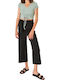 Women's Fabric Capri Trousers Black