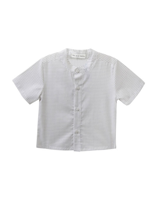 Two In A Castle Kids Checked Shirt White