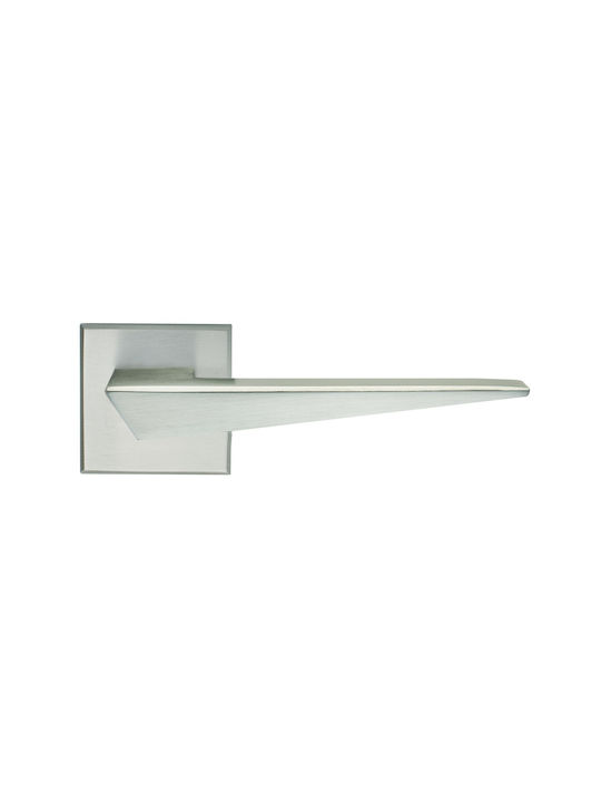 Ilavio Lever Middle Door with Rosette 2376 Pair with Rosette Silver