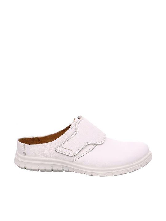 Jomos Men's Leather Anatomic Clogs White