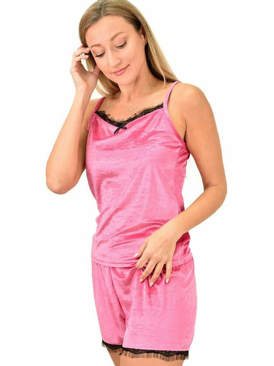 Potre Winter Women's Pyjama Set Velvet Fuchsia