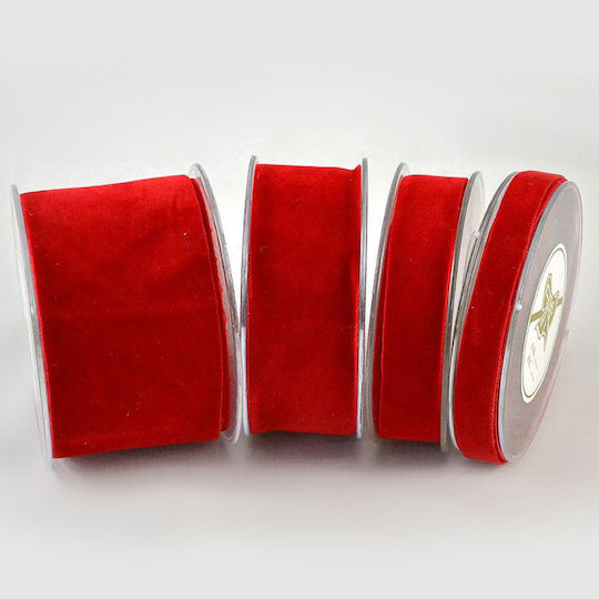 Kappa Decor Samt Band Doppelseitig Monochrom Rot 9meters mit Breite 23mm