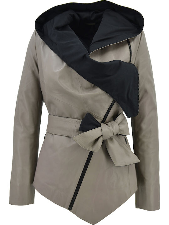 Dermatina 100 Damen Bikerjacke Beige