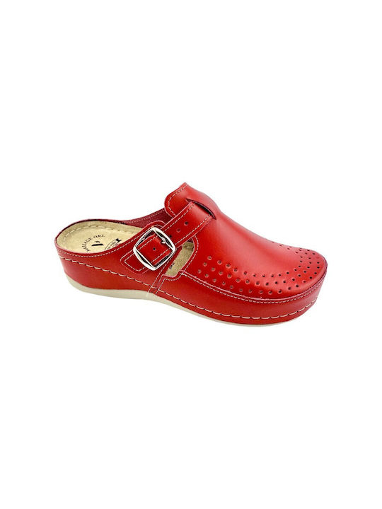 Vesna Leder Anatomisch Clogs Rot