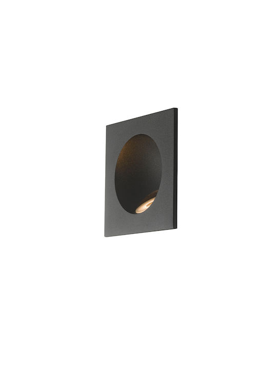 Fan Europe Onyx Platz Metallisch Deckenstrahler mit Eingebaute LED und Natürliches Weiß Licht Schwarz 9x9cm