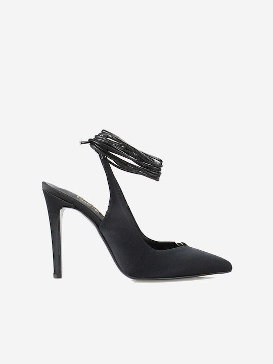 Ellen Leather Pointed Toe Stiletto Black High Heels