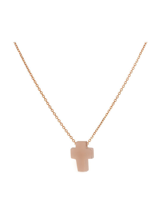 Katsigiannis Cruc Roz Gold 9K cu Lanț EM-209