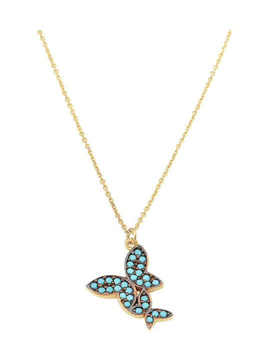 Kosmima Shop Necklace with design Butterfly from Gold 14K