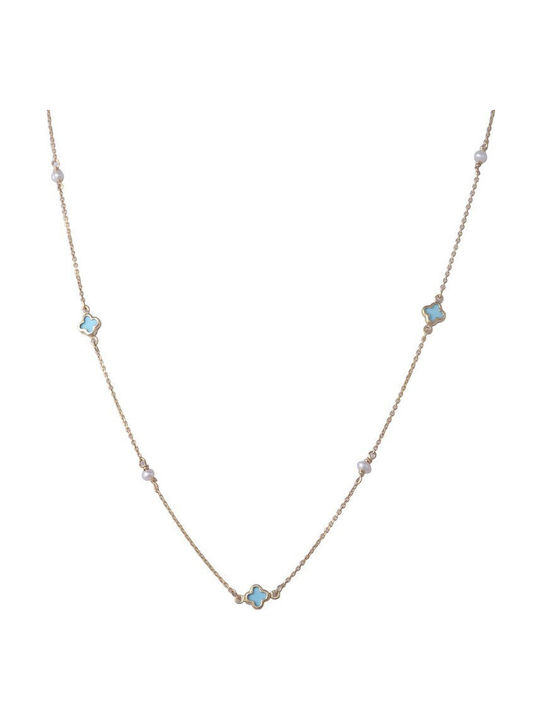 Necklace from Gold 9 K with Pearls