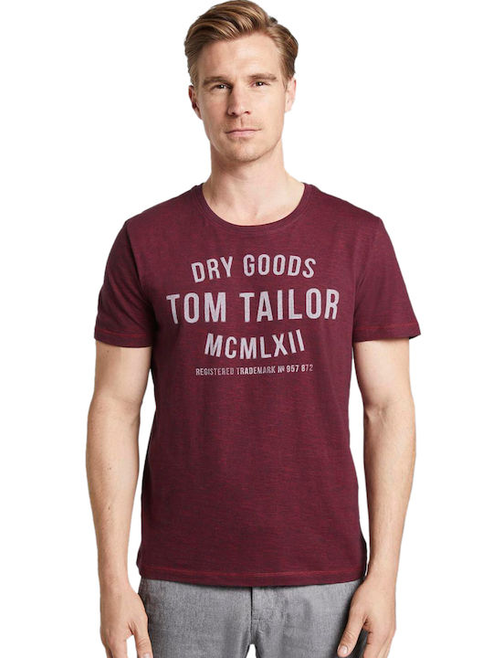 Tom Tailor Men's Short Sleeve T-shirt Red