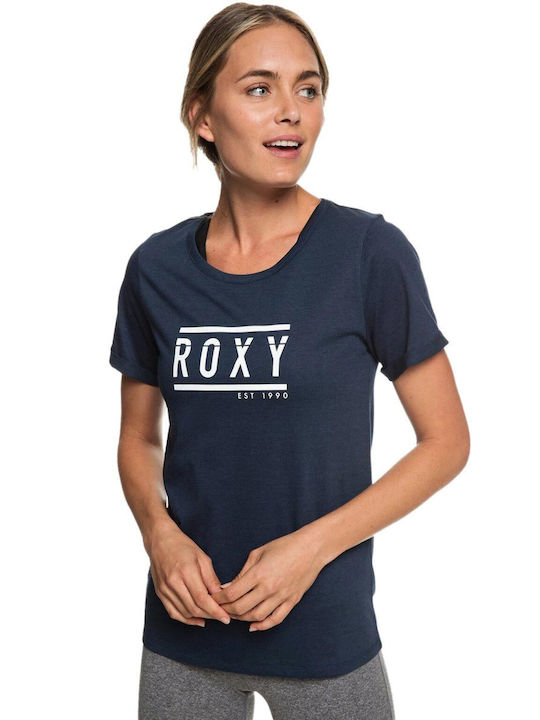 Roxy Γυναικεία Μπλούζα Κοντομάνικη Navy Μπλε