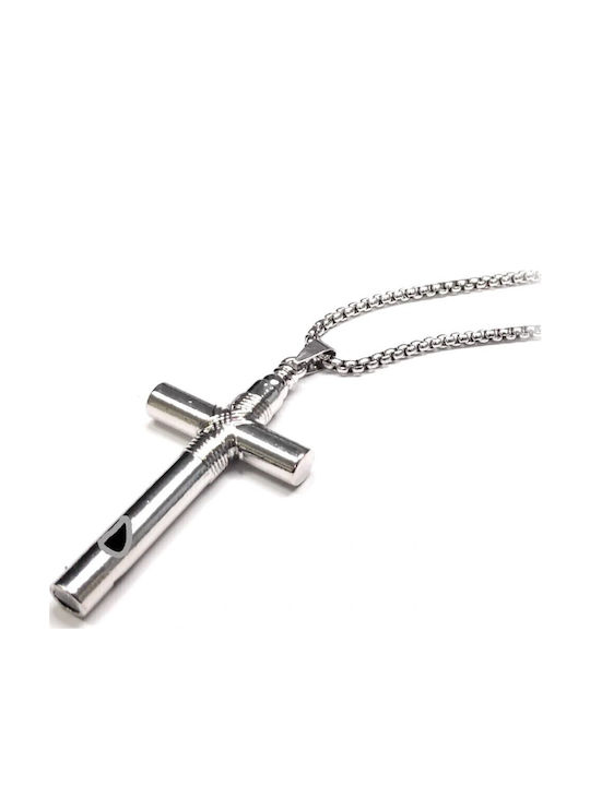 Karma Fashion Men's Cross from Steel with Chain